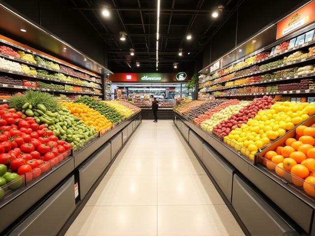 Interior of Güneşli Meyveevi fruit shop in Izmir showcasing fresh produce displays